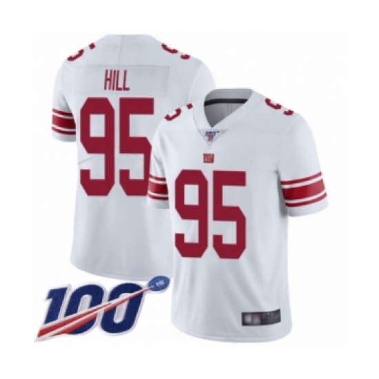 Men's New York Giants #95 B.J. Hill White Vapor Untouchable Limited Player 100th Season Football Jersey - Ujersey