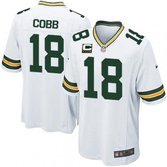 Youth Nike Green Bay Packers #18 Randall Cobb Elite White C Patch NFL Jersey - Ujersey
