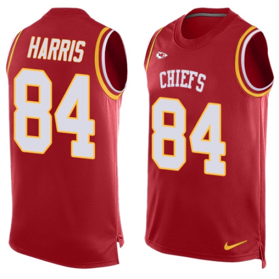 Men's Nike Kansas City Chiefs #84 Demetrius Harris Limited Red Player Name & Number Tank Top NFL Jersey - Ujersey