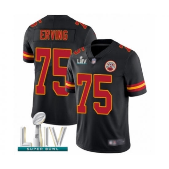 Youth Kansas City Chiefs #75 Cameron Erving Limited Black Rush Vapor Untouchable Super Bowl LIV Bound Football Jersey - Ujersey