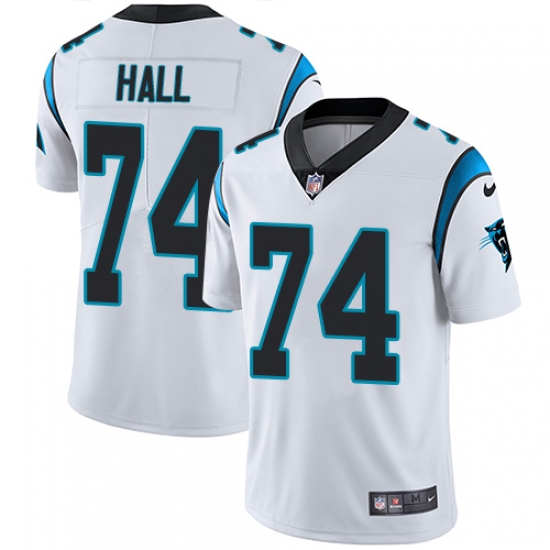 Youth Nike Carolina Panthers #74 Daeshon Hall White Vapor Untouchable Limited Player NFL Jersey - Ujersey