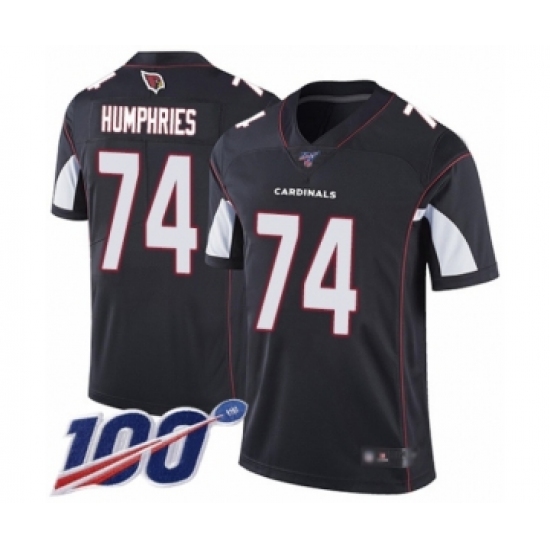 Men's Arizona Cardinals #74 D.J. Humphries Black Alternate Vapor Untouchable Limited Player 100th Season Football Jersey - Ujersey