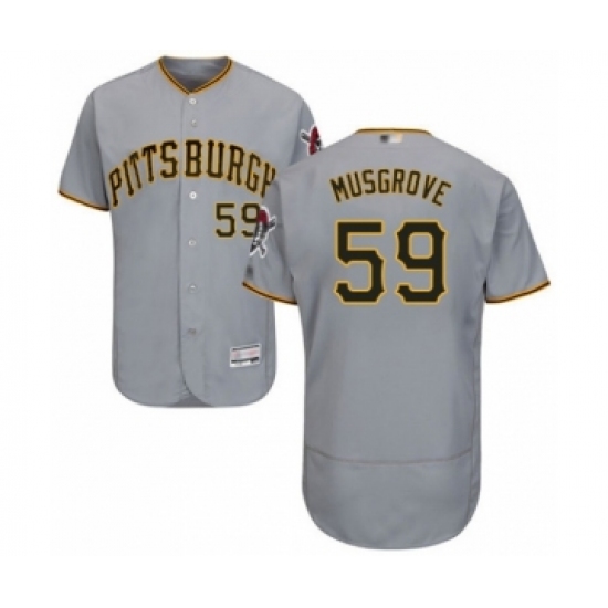 Men's Pittsburgh Pirates #59 Joe Musgrove Grey Road Flex Base Authentic Collection Baseball Player Jersey - Ujersey
