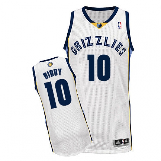 Men's Adidas Memphis Grizzlies #10 Mike Bibby Authentic White Home NBA Jersey - Ujersey