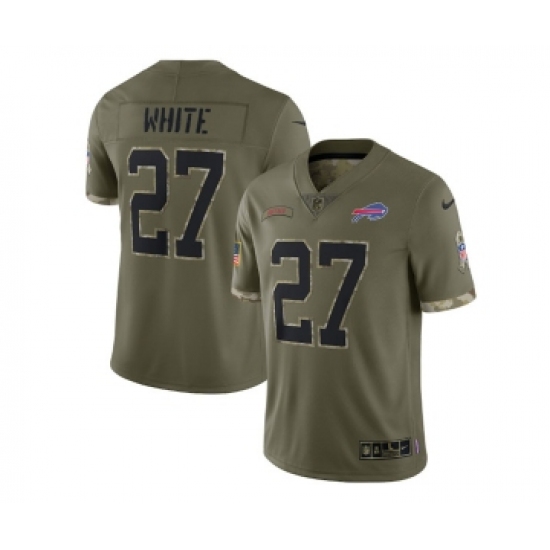 Men's Buffalo Bills #27 Tre'Davious White 2022 Olive Salute To Service Limited Stitched Jersey - Ujersey