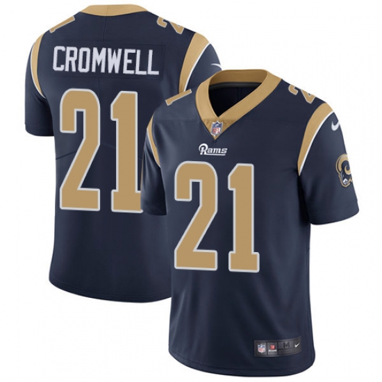 Men's Nike Los Angeles Rams #21 Nolan Cromwell Navy Blue Team Color Vapor Untouchable Limited Player NFL Jersey - Ujersey