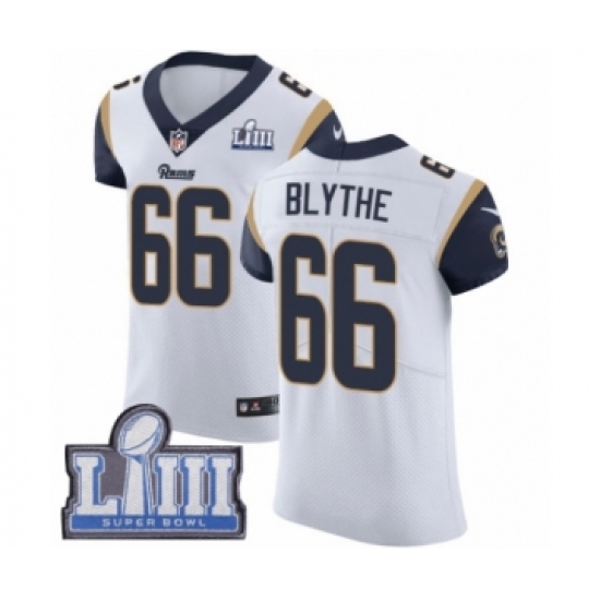 Men's Nike Los Angeles Rams #66 Austin Blythe White Vapor Untouchable Elite Player Super Bowl LIII Bound NFL Jersey - Ujersey