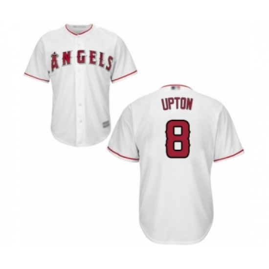 Youth Los Angeles Angels of Anaheim #8 Justin Upton Authentic White Home Cool Base Baseball Jersey - Ujersey