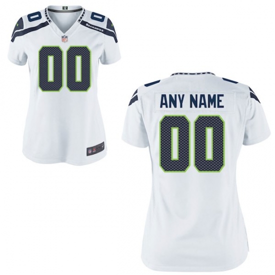 Women's Seattle Seahawks Nike White Custom Game Jersey - Ujersey