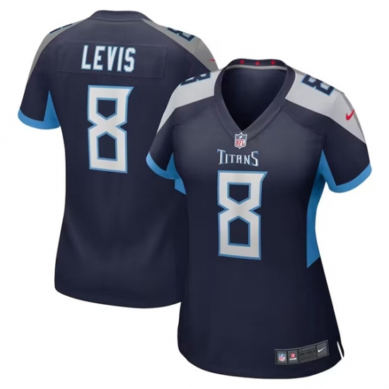 Women's Tennessee Titans #8 Will Levis Navy Football Stitched Game Jersey - Ujersey