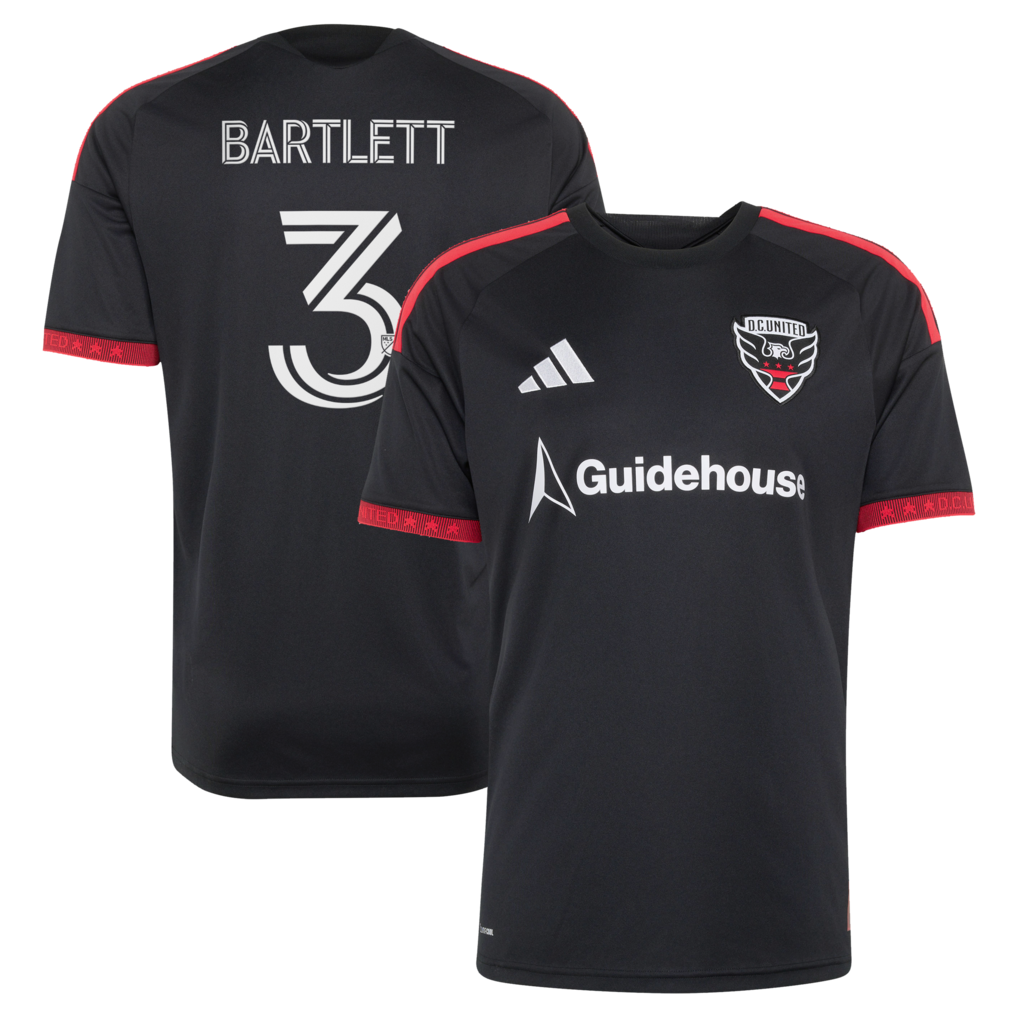 Men's D.C. United Lucas Bartlett adidas Black 2026 Black-and-Red Kit Replica Jersey - Ujersey