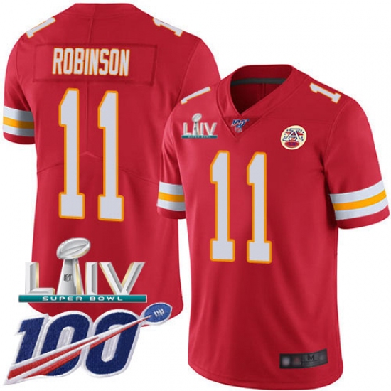 Youth Kansas City Chiefs #11 Demarcus Robinson Red Super Bowl LIV 2020 Team Color Stitched Vapor Untouchable Limited Jersey - Ujersey