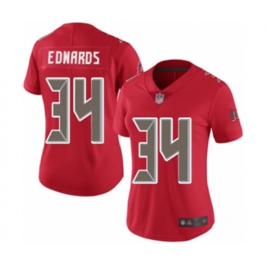 Women's Tampa Bay Buccaneers #34 Mike Edwards Limited Red Rush Vapor Untouchable Football Jersey - Ujersey