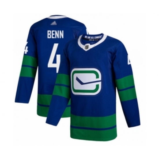 Youth Vancouver Canucks #4 Jordie Benn Authentic Royal Blue Alternate Hockey Jersey - Ujersey