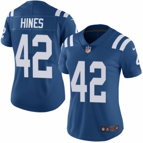 Women's Nike Indianapolis Colts #42 Nyheim Hines Royal Blue Team Color Vapor Untouchable Elite Player NFL Jersey - Ujersey