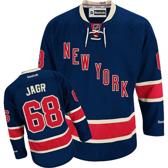 Women's Reebok New York Rangers #68 Jaromir Jagr Authentic Navy Blue Third NHL Jersey - Ujersey