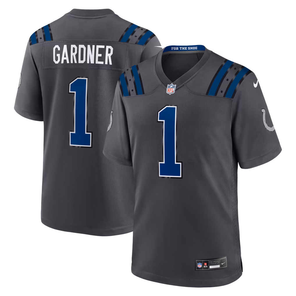 Men's Indianapolis Colts Ahmad Sauce Gardner Nike Anthracite 2026 Rivalries Collection Game Jersey - Ujersey