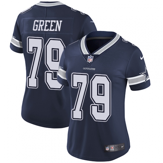Women's Nike Dallas Cowboys #79 Chaz Green Navy Blue Team Color Vapor Untouchable Limited Player NFL Jersey - Ujersey
