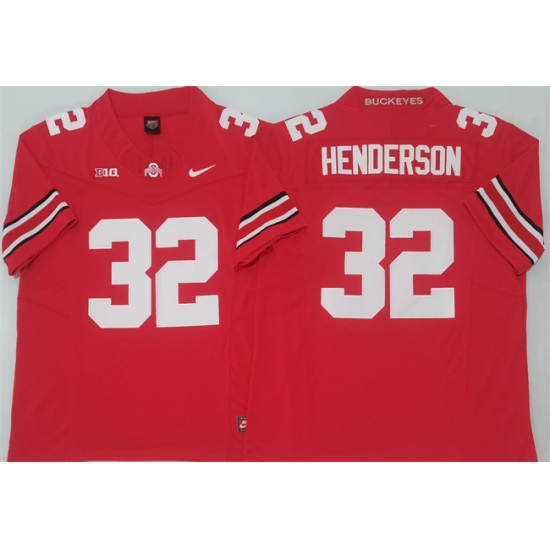 Men's Ohio State Buckeyes #32 TreVeyon Henderson Red 2025 F.U.S.E. Limited Stitched Jersey - Ujersey