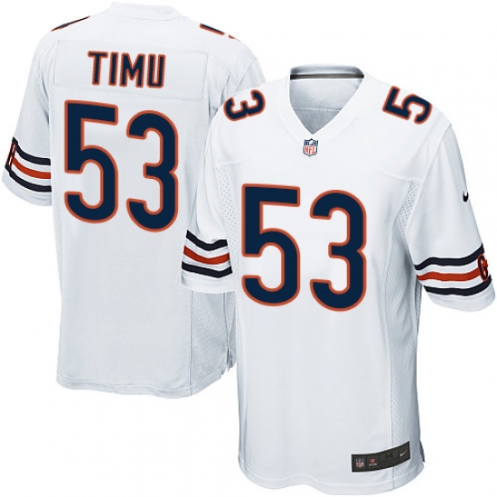Men's Nike Chicago Bears #53 John Timu Game White NFL Jersey - Ujersey