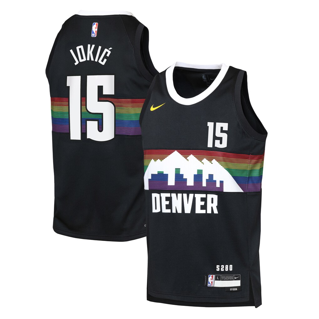 Youth Denver Nuggets Nikola Jokić Nike Black 2025/26 City Edition Swingman Jersey - ujerseystore