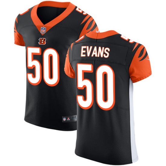 Men's Nike Cincinnati Bengals #50 Jordan Evans Black Team Color Vapor Untouchable Elite Player NFL Jersey - Ujersey