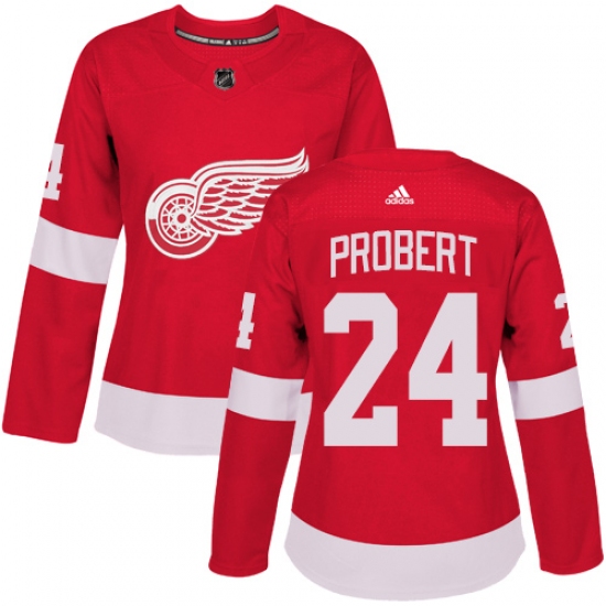 Women's Adidas Detroit Red Wings #24 Bob Probert Authentic Red Home NHL Jersey - Ujersey