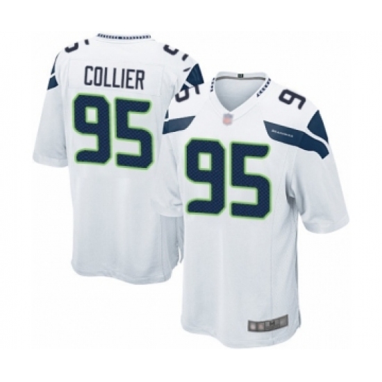 Men's Seattle Seahawks #95 L.J. Collier Game White Football Jersey - Ujersey