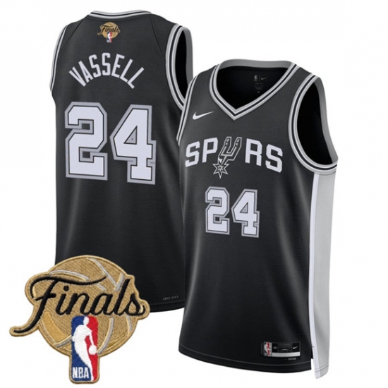 Men's San Antonio Spurs #24 Devin Vassell Black 2026 Finals Icon Edition Stitched Basketball Jersey - Ujersey