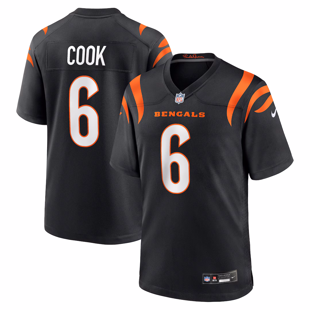 Men's Cincinnati Bengals Bryan Cook Nike Black Team Game Jersey - Ujersey