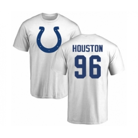 Football Indianapolis Colts #99 Justin Houston White Name & Number Logo T-Shirt - Ujersey