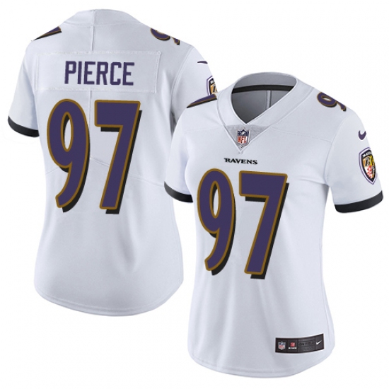 Women's Nike Baltimore Ravens #97 Michael Pierce White Vapor Untouchable Limited Player NFL Jersey - Ujersey