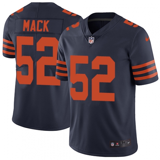 Men's Nike Chicago Bears #52 Khalil Mack Limited Navy Blue Rush Vapor Untouchable NFL Jersey - Ujersey