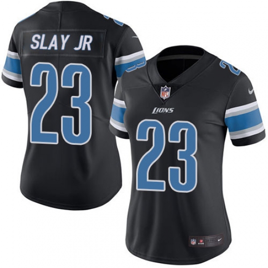 Women's Nike Detroit Lions #23 Darius Slay Limited Black Rush Vapor Untouchable NFL Jersey - Ujersey