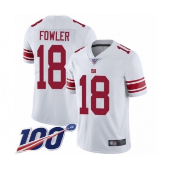 Men's New York Giants #18 Bennie Fowler White Vapor Untouchable Limited Player 100th Season Football Jersey - Ujersey