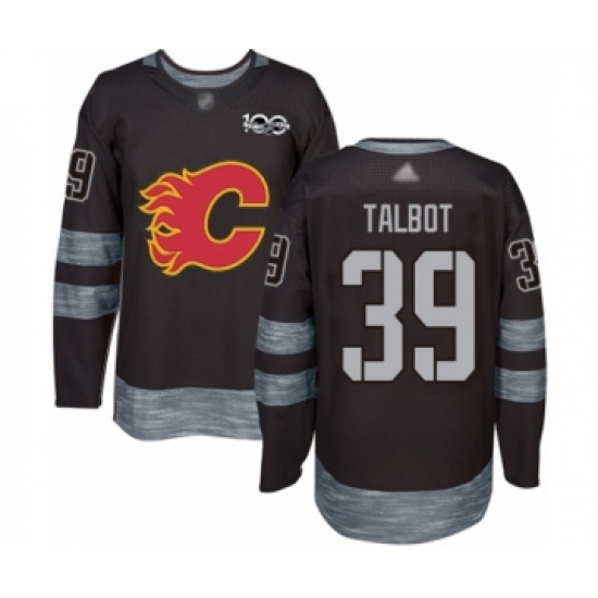 Men's Calgary Flames #39 Cam Talbot Authentic Black 1917-2017 100th Anniversary Hockey Jersey - Ujersey