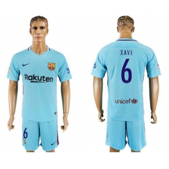 Barcelona #6 Xavi Away Soccer Club Jersey