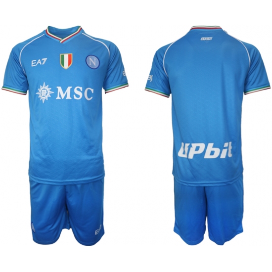 Men's SSC Napoli Blue Stripe 2023-24 Home Soccer Jersey