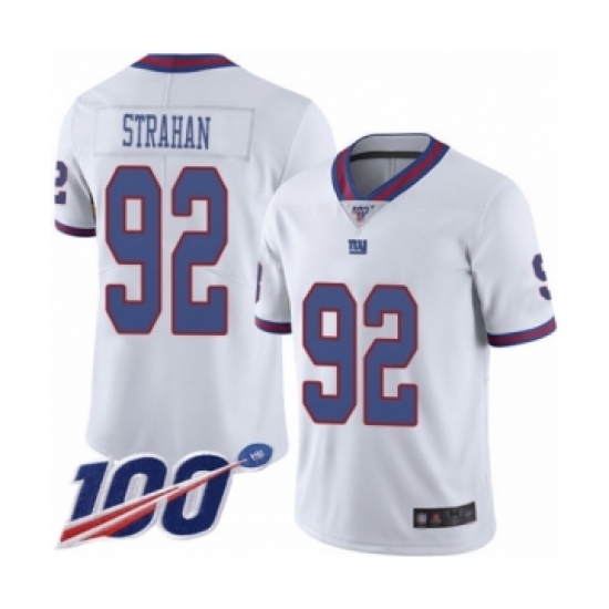 Men's New York Giants #92 Michael Strahan Limited White Rush Vapor Untouchable 100th Season Football Jersey - Ujersey