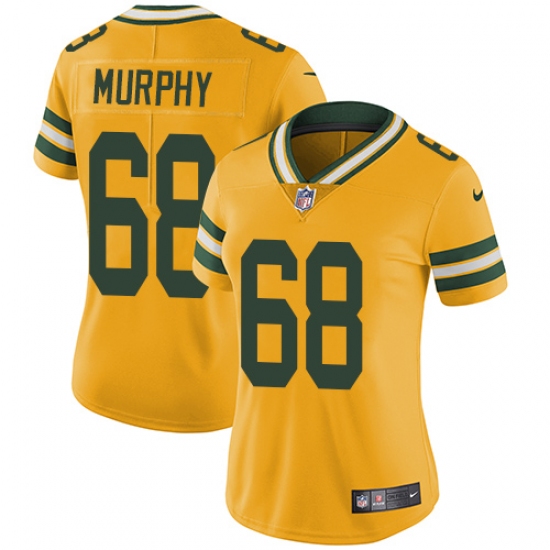 Women's Nike Green Bay Packers #68 Kyle Murphy Limited Gold Rush Vapor Untouchable NFL Jersey - Ujersey