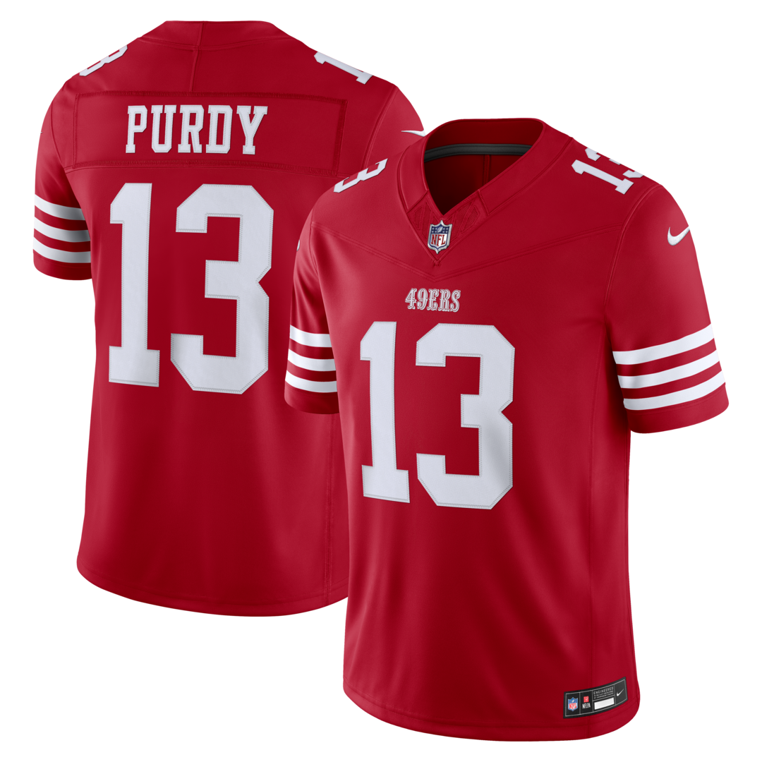 Men's San Francisco 49ers Brock Purdy Nike Scarlet Team Vapor F.U.S.E. Stitched Limited Jersey - SUjersey01