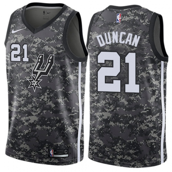 Men's Nike San Antonio Spurs #21 Tim Duncan Swingman Camo NBA Jersey - City Edition - Ujersey