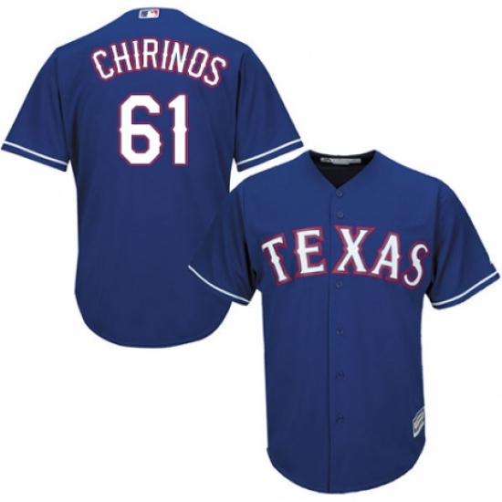 Men's Majestic Texas Rangers #61 Robinson Chirinos Replica Royal Blue Alternate 2 Cool Base MLB Jersey - Ujersey