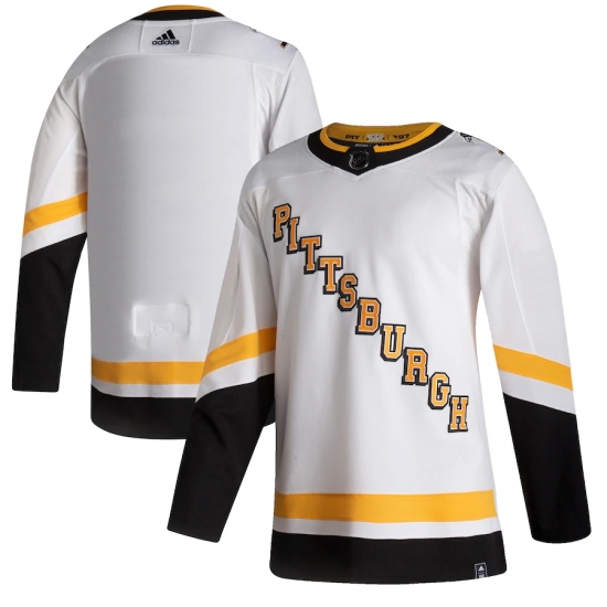 Men's Pittsburgh Penguins adidas Blank White 2020-21 Reverse Retro Authentic Jersey - Ujersey