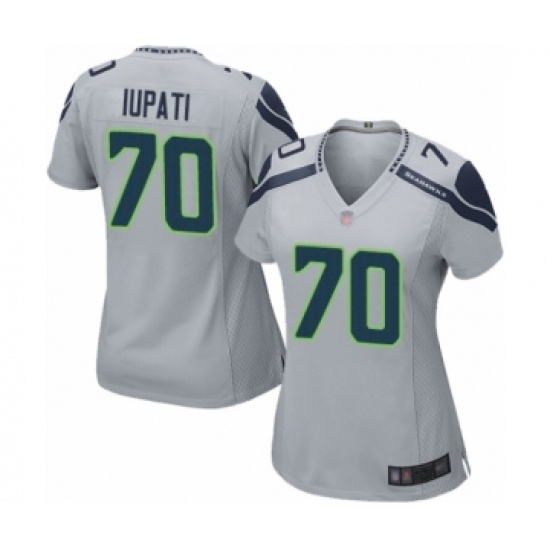 Women's Seattle Seahawks #70 Mike Iupati Game Grey Alternate Football Jersey - Ujersey