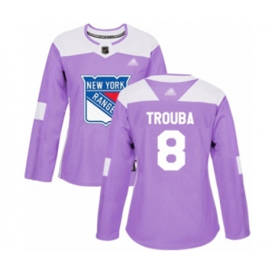Women's New York Rangers #8 Jacob Trouba Authentic Purple Fights Cancer Practice Hockey Jersey - Ujersey