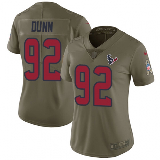 Women's Nike Houston Texans #92 Brandon Dunn Limited Olive 2017 Salute to Service NFL Jersey - Ujersey