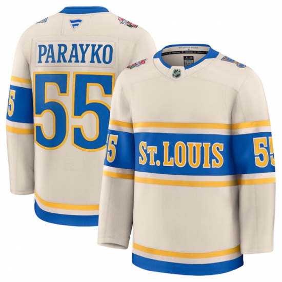 Men's St. Louis Blues #55 Colton Parayko Cream 2024-25 Winter Classic Stitched Hockey Jersey - Ujersey