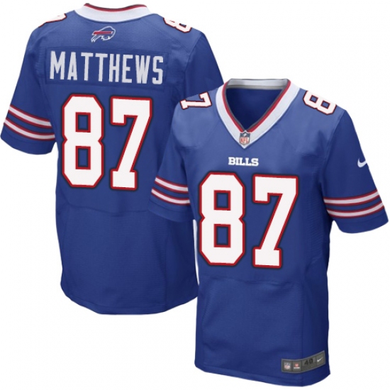 Men's Nike Buffalo Bills #87 Jordan Matthews Elite Royal Blue Team Color NFL Jersey - Ujersey