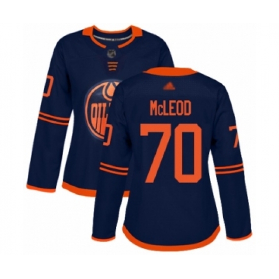 Women's Edmonton Oilers #70 Ryan McLeod Authentic Navy Blue Alternate Hockey Jersey